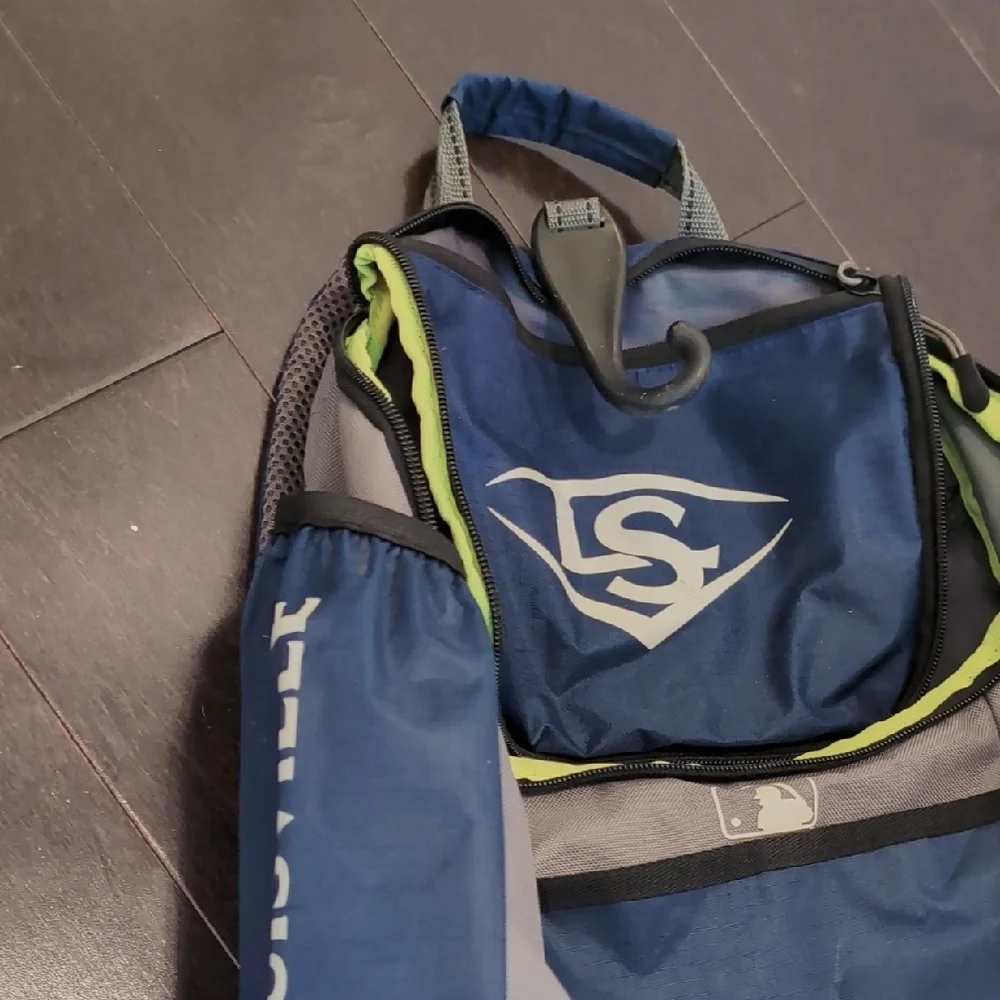 Louisville Slugger Kids Navy Blue & Gray Backpack with Lime Accents